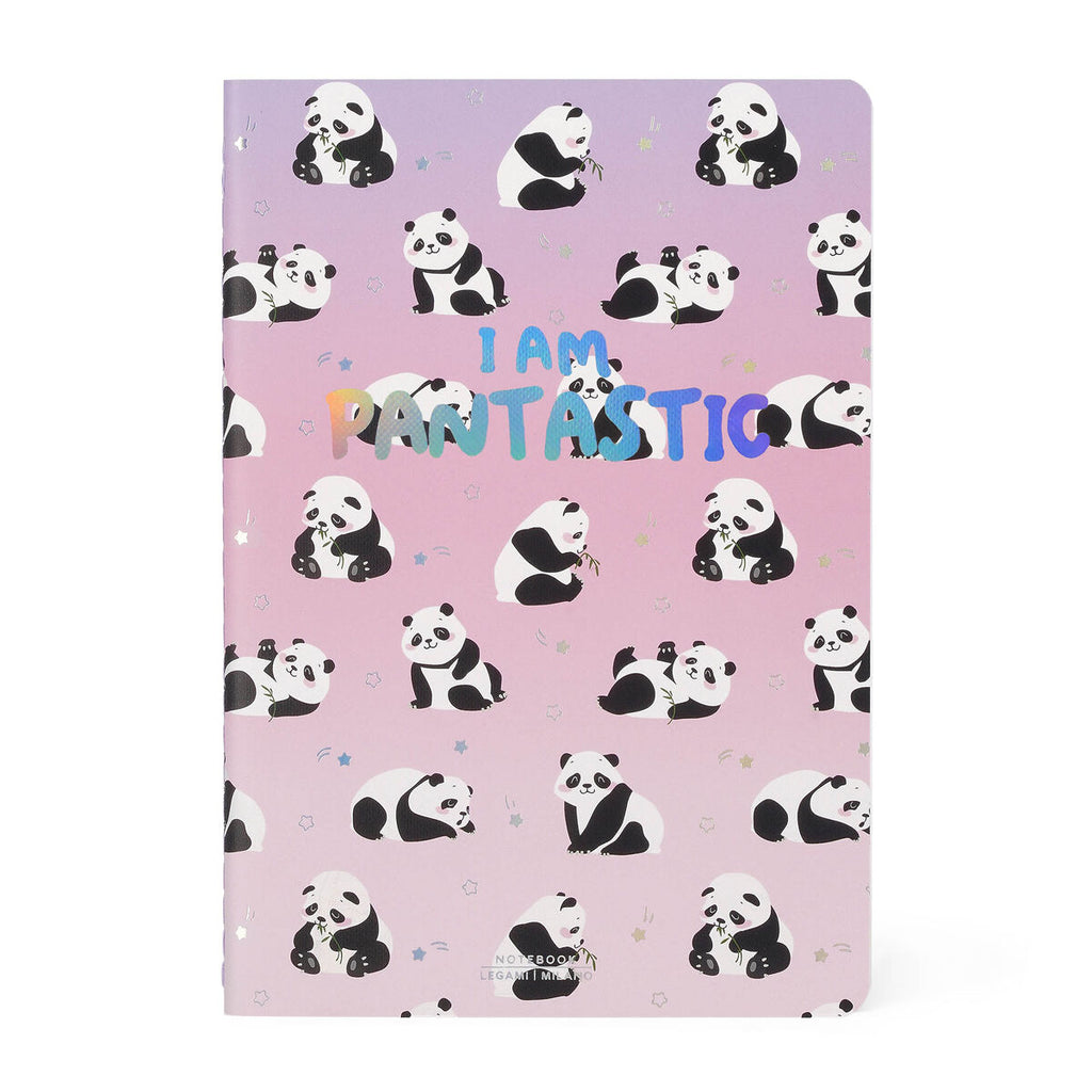 Legami Liniertes Notizbuch - A5-Format | Panda Muster | Schulbedarf