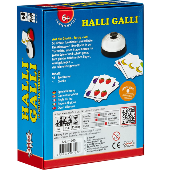 Halli Galli, Kartenspiel | Kinderspiel |Amio Spiele Reaktionsspiel