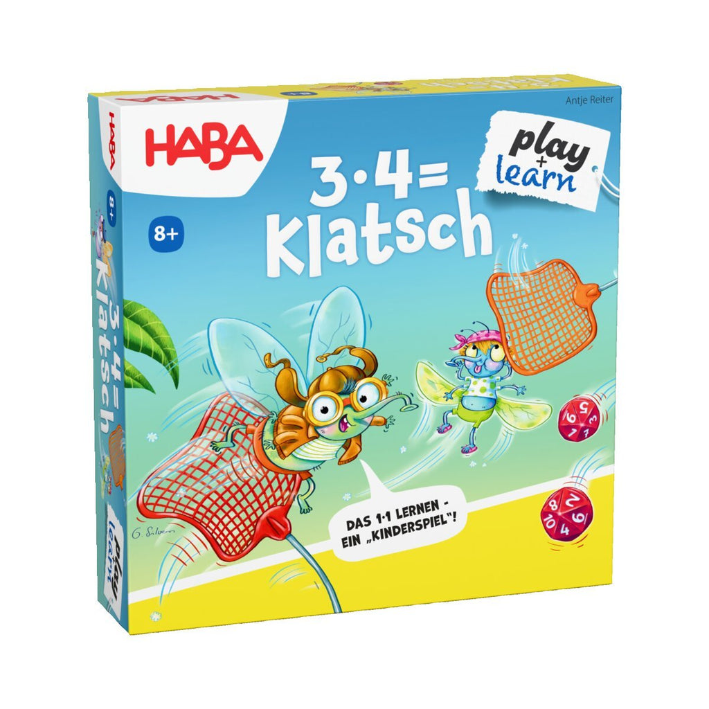 HABA Rechenspiel 3x4=Klatsch – Lernspiel Einmaleins mit Fliegenklatschen