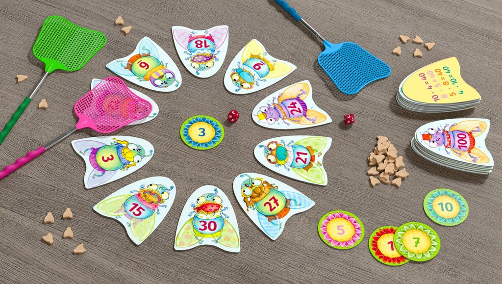 HABA Rechenspiel 3x4=Klatsch – Lernspiel Einmaleins mit Fliegenklatschen