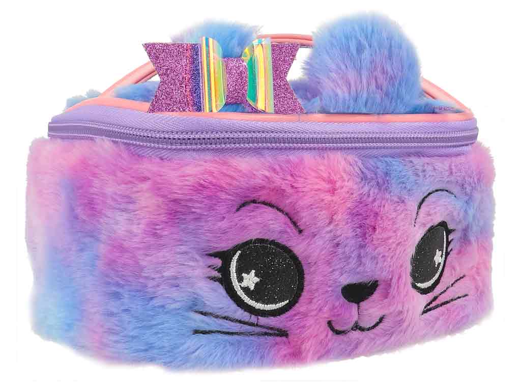 bb Cuties Kosmetiktasche Katze pink-lila mit Griff