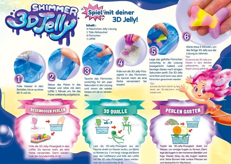 Glitzer Bastelset 3D Jelly Shimmer mit Schimmerfarben
