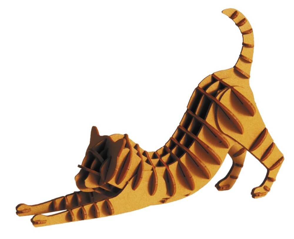 3D Papiermodell - Rotbraune Katze - Fridolin