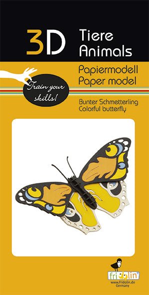 3D Papiermodell - Schmetterling, bunt - Fridolin