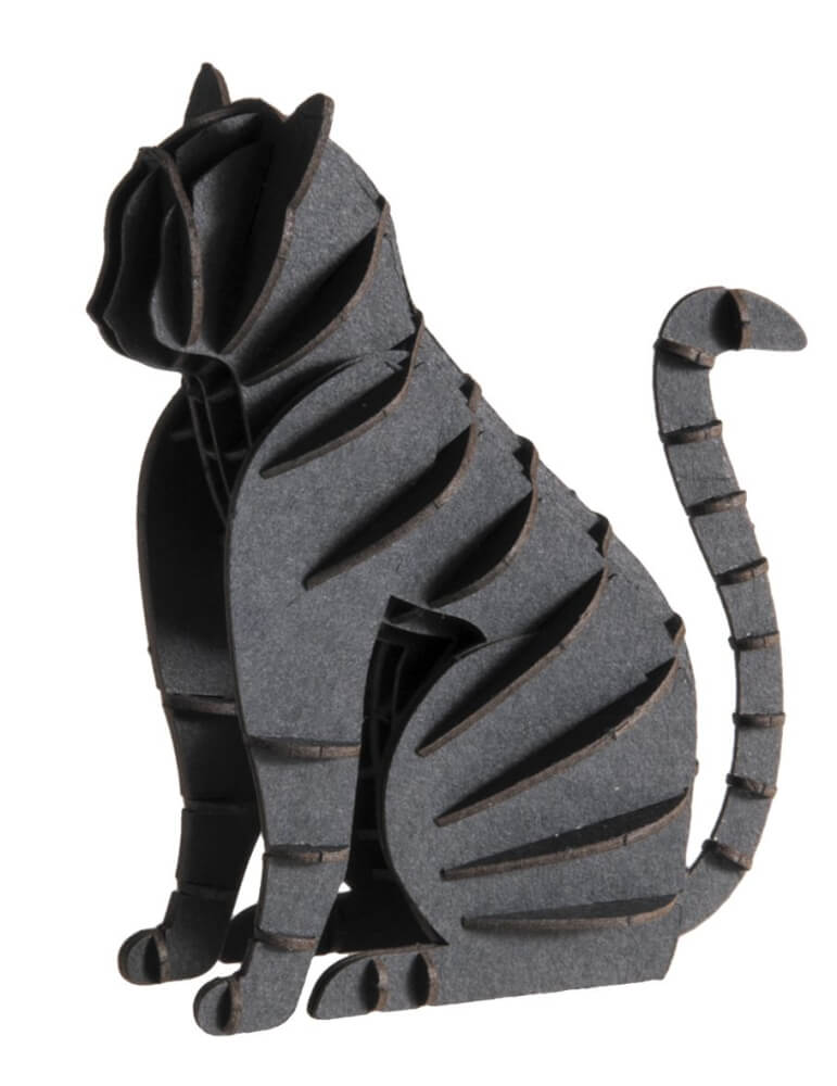 3D Papiermodell - schwarze Katze - Fridolin