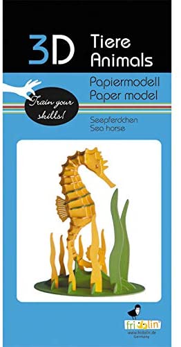 3D Papiermodell Seepferdchen - Fridolin