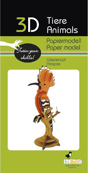 3D Papiermodell - Wiedehopf - Fridolin