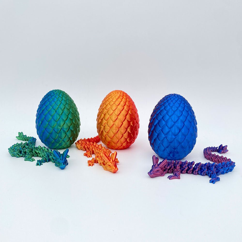 3D Printed Dragon Egg – Beweglicher Drache im Ei, Fidget-Toy für Kinder