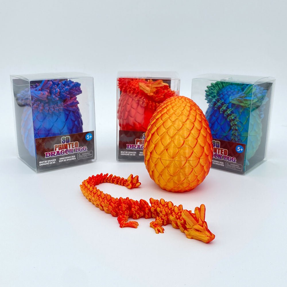 3D Printed Dragon Egg – Beweglicher Drache im Ei, Fidget-Toy für Kinder