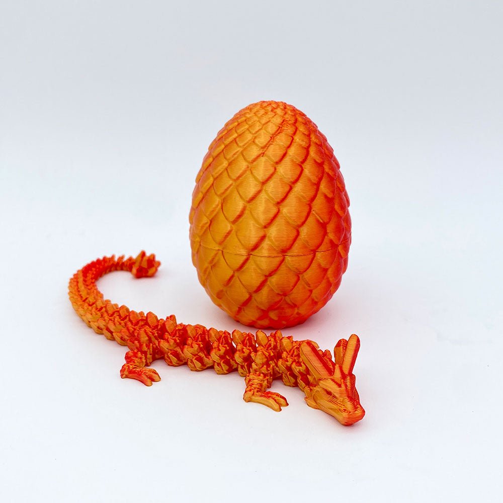 3D Printed Dragon Egg – Beweglicher Drache im Ei, Fidget-Toy für Kinder