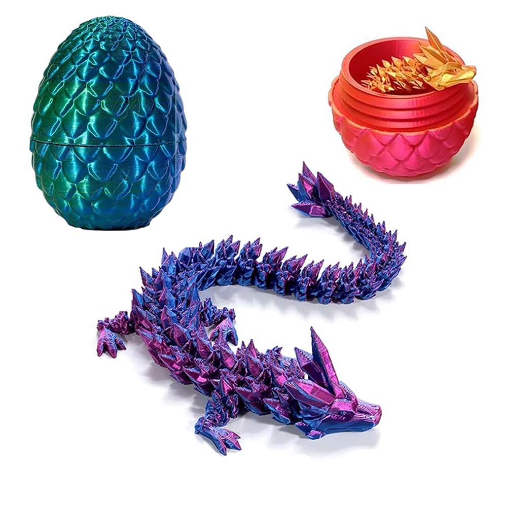 3D Printed Dragon Egg – Beweglicher Drache im Ei, Fidget-Toy für Kinder