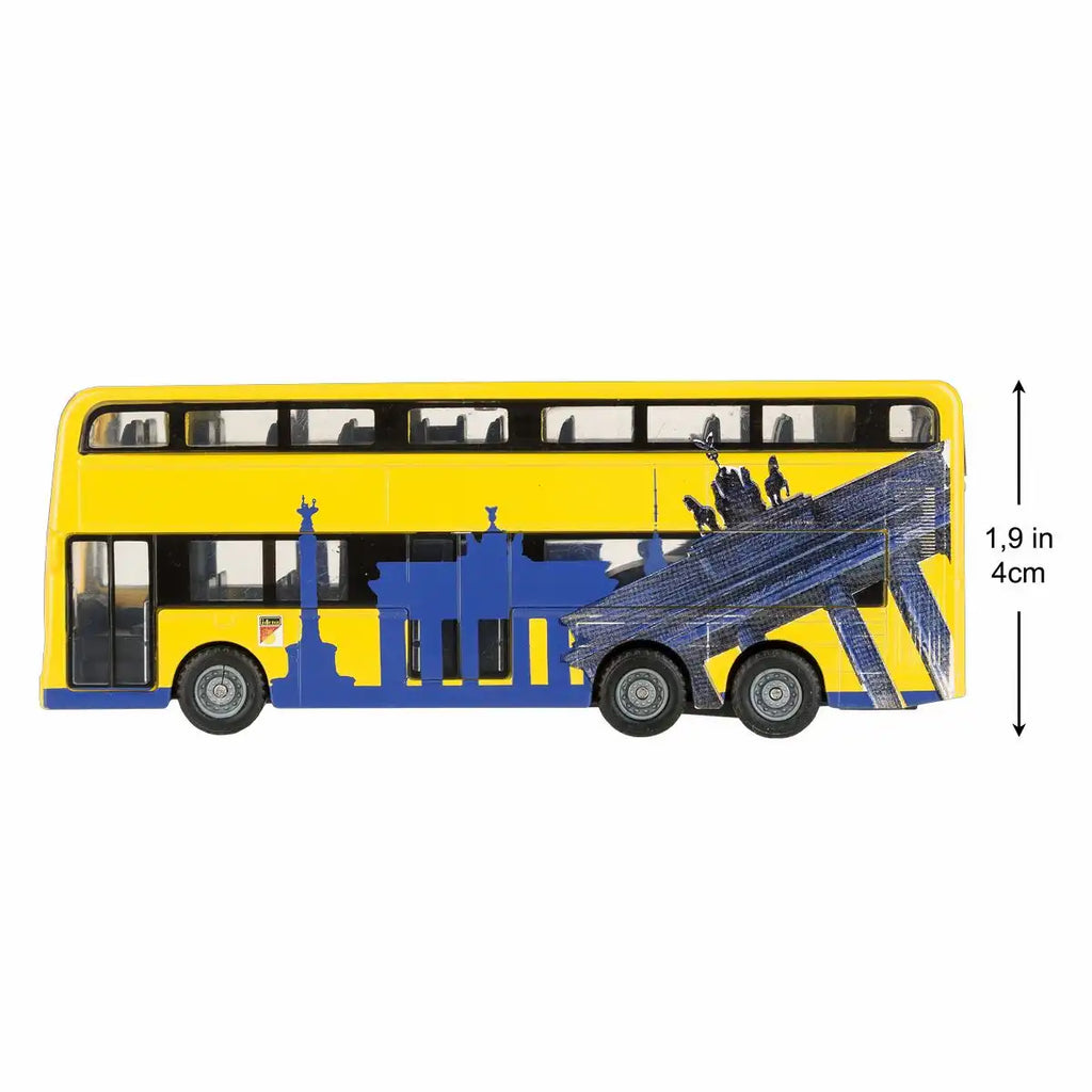 Miniatur Doppeldecker Bus Berlin gelb mit Rückzugmotor ab 3 Jahren