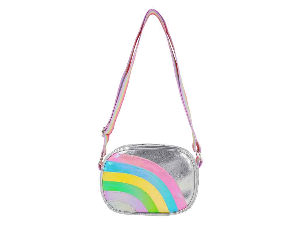 Regenbogentasche klein 20×15×5 cm Fake‑Leather Schultertasche