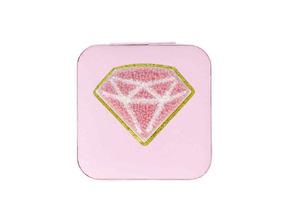 Schmuckbox Diamant rosa kompakt Aufbewahrungsbox