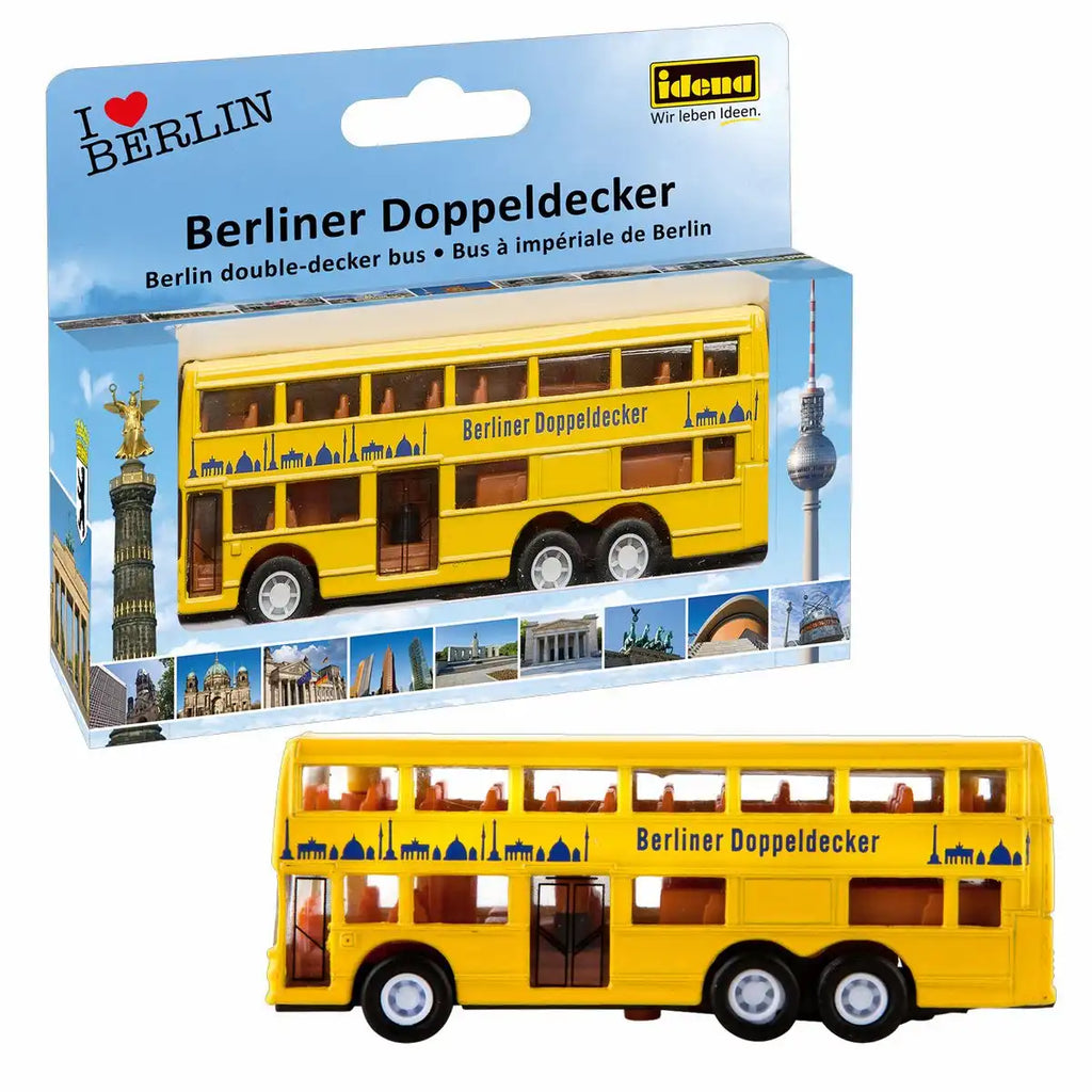 Idena Doppeldecker Bus Metall Freilauf Souvenir Berlin ab 3 Jahre