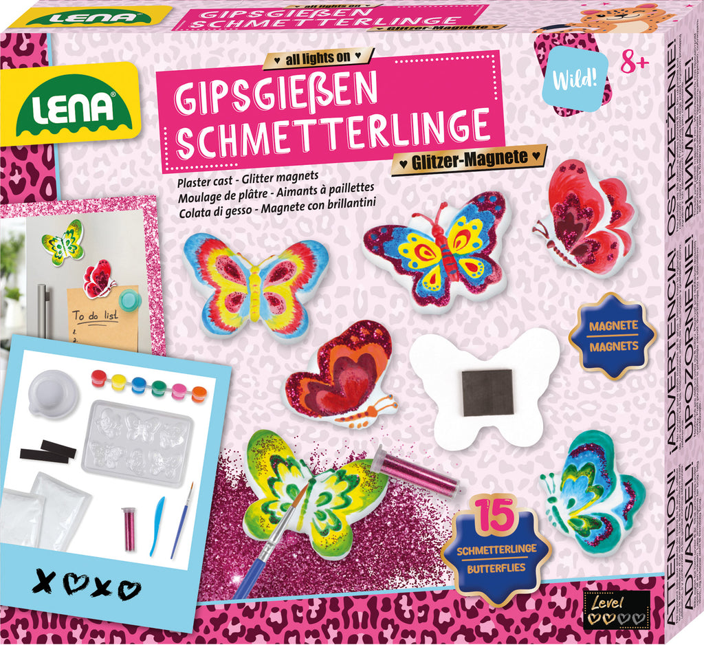 LENA Gipsgießen Glitter Schmetterlinge Bastelset ab 8 Jahren
