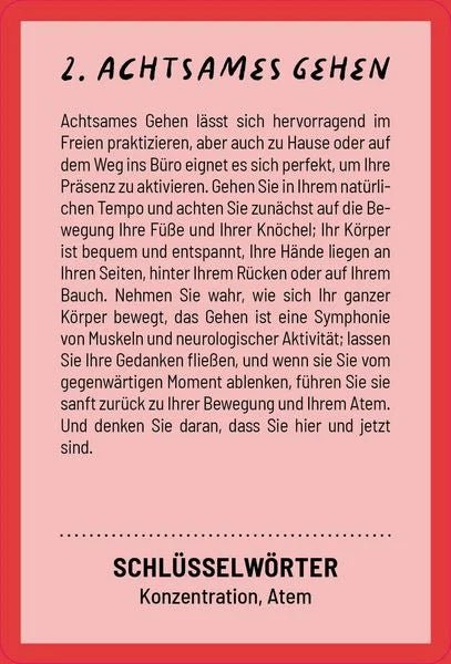 Detailaufnahme der Karten – 5 Minuten Achtsamkeit am Tag - Achtsames gehen