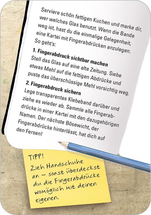 Kartenset für kleine Detektive mit 50 Tipps ab 8 Jahren