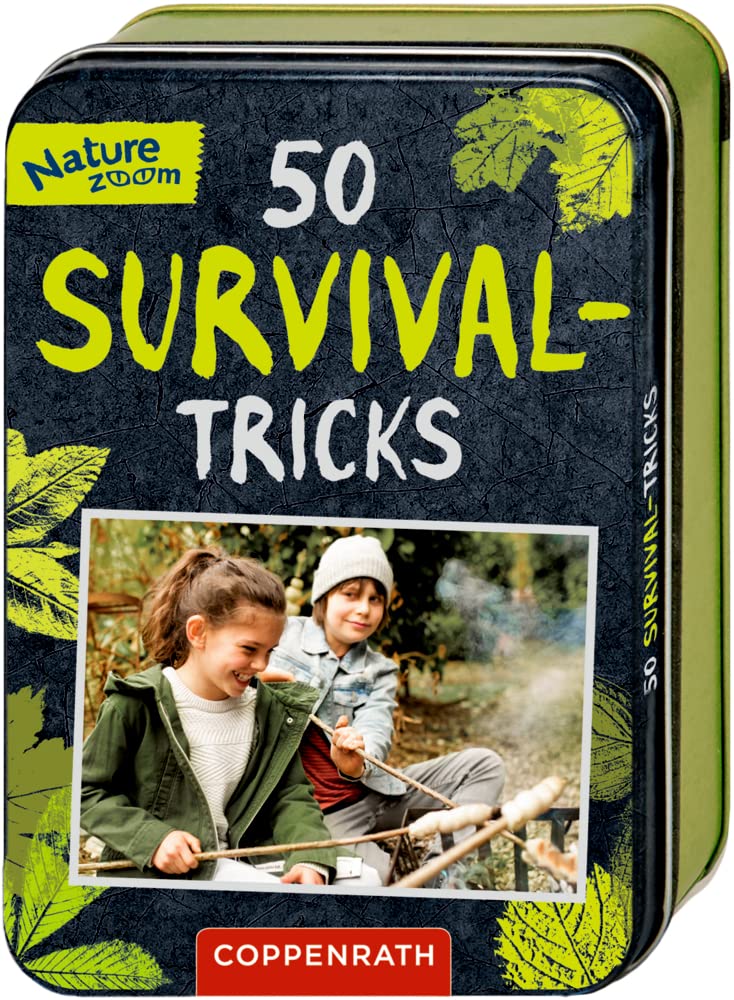 Survival-Tricks Kartenset für Kinder mit Kompass, Knoten und Outdoor-Wissen