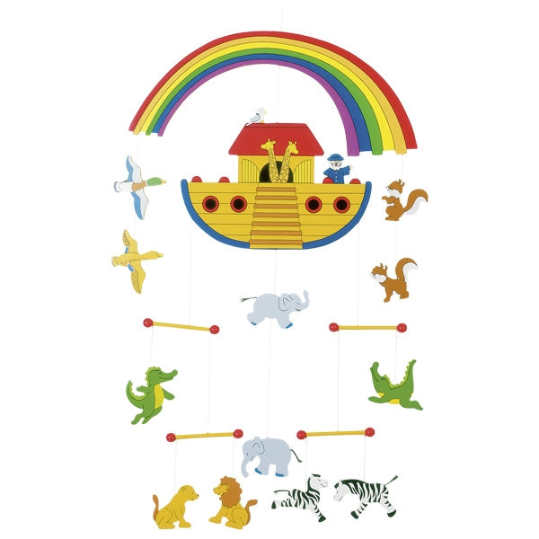 Goki Mobile Arche Noah Holz Kinderzimmerdeko Tiere und Arche