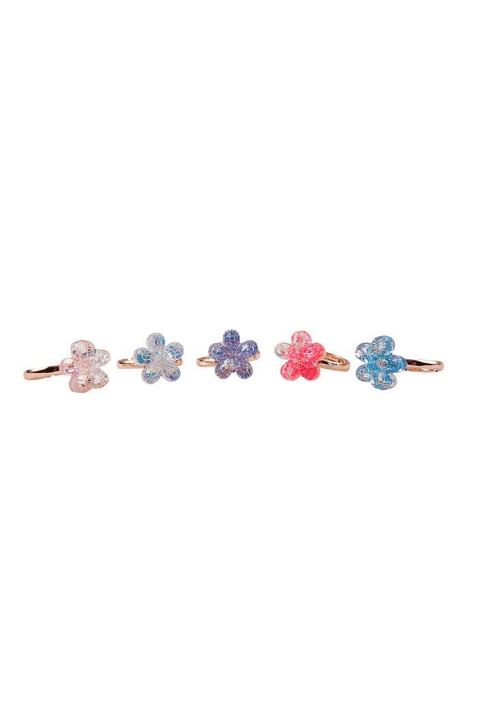 Shimmer Flower Ring Set Kinder Boutique Schmuck 5 Stück ab 3 Jahren