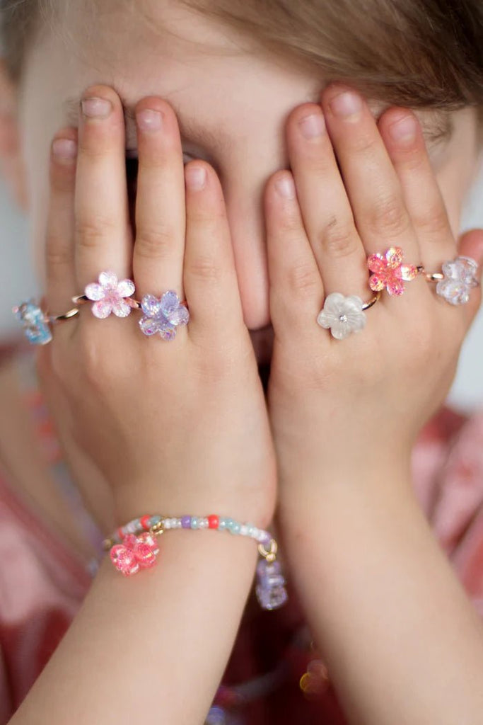 Kinder Ringe Blumen Roségold Shimmer Boutique Schmuck ab 3 Jahre