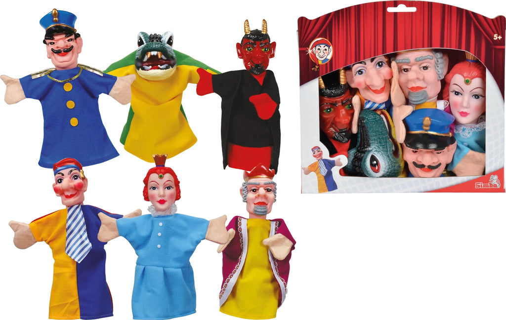 Simba Kasperlfiguren 6er Set Handpuppen ab 3 Jahren Puppentheater