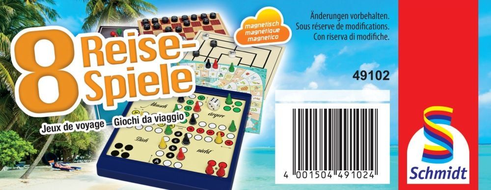 Magnetische Reise-Spielesammlung mit acht Mini-Spielen für unterwegs
