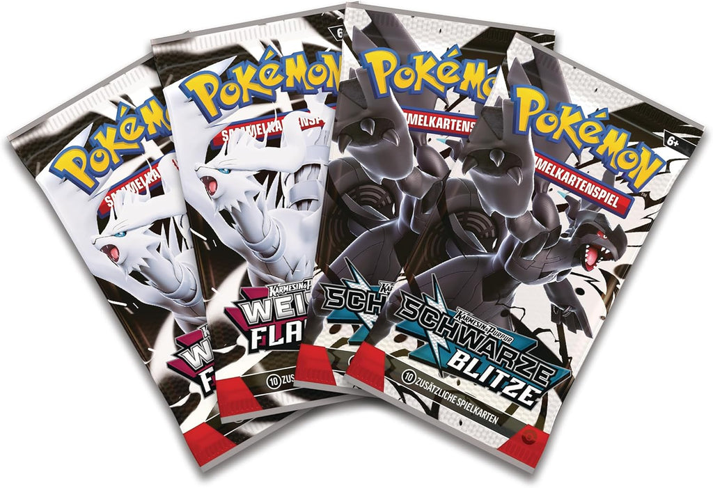 Boosterpacks Schwarze Blitze und Weiße Flammen mit Poster

