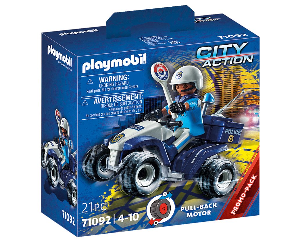 Playmobil 71092 Polizei-Speed Quad mit Rückzugsmotor & Polizistin