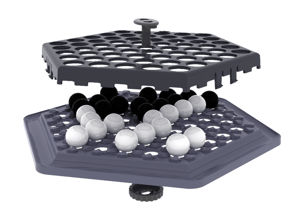Strategiespiel Abalone Go mit schwarzem Spielfeld