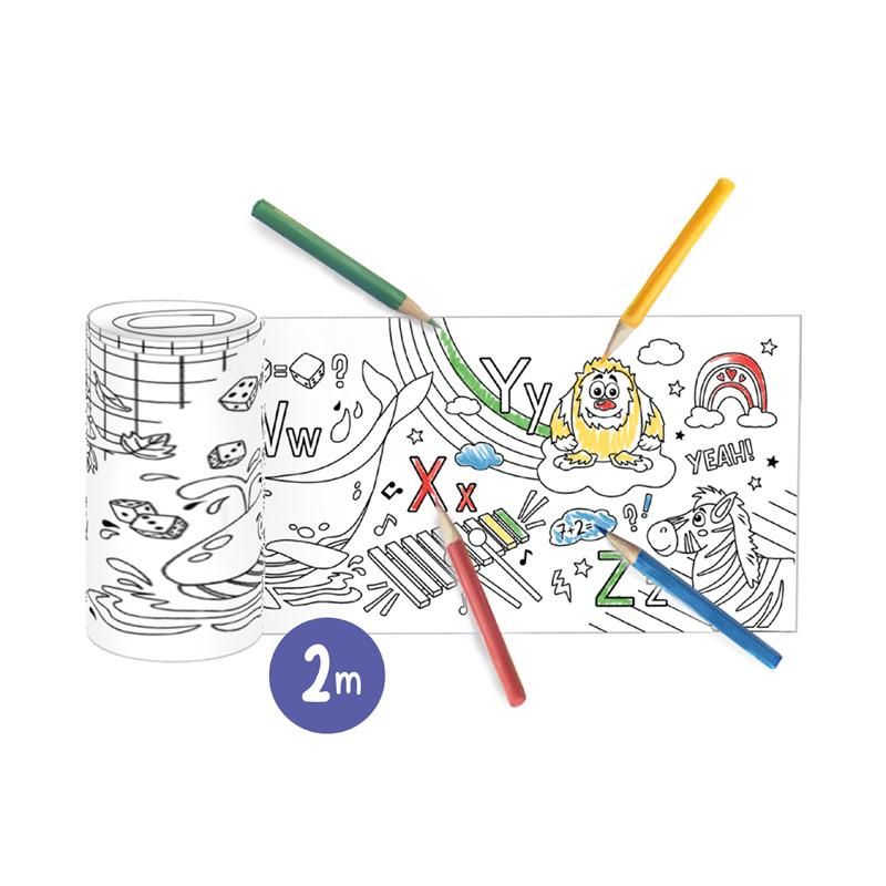 ABC Malrolle mit 4 Buntstiften – Tiermotive & Lernen