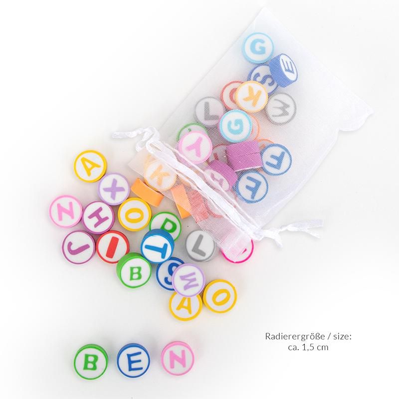 Kinder Radierer Alphabet Ø1,5 cm bunt