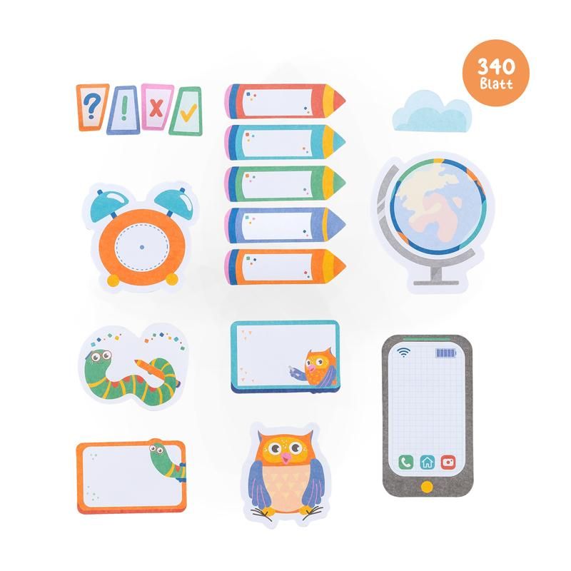 Bunte Haftnotizen Kinder ab 6 – 17 Designs Schulzubehör