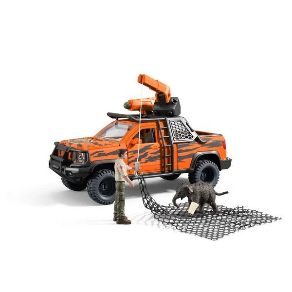 Spielset Schleich Dschungel mit Geländewagen und Netzkanone
