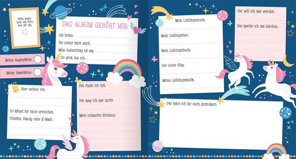 Einhorn Freundschaftsalbum – Geburtstagskalender und geheime Botschaften