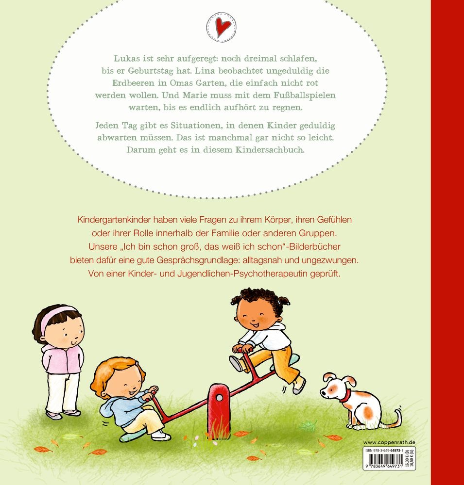Alles über Geduld Ich bin schon groß Kinderbuch Hardcover
