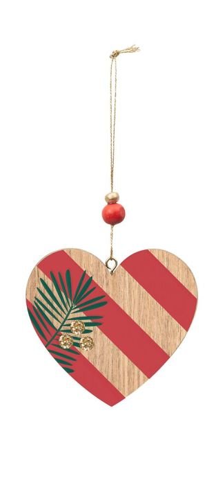 Weihnachtsanhänger mit Kordel und Holzperle
