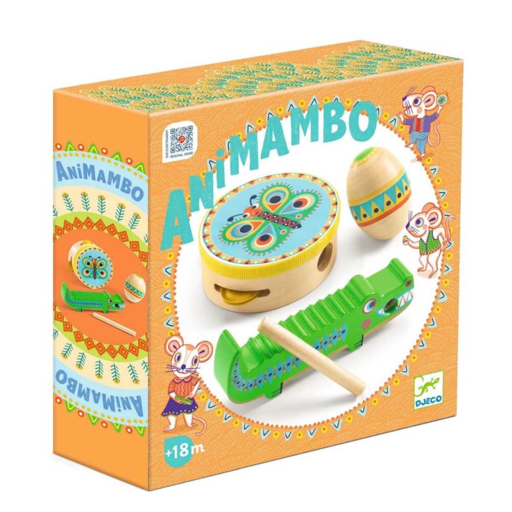 Animambo Schlaginstrumente: Tamburin, Maracas, Guiro - Djeco