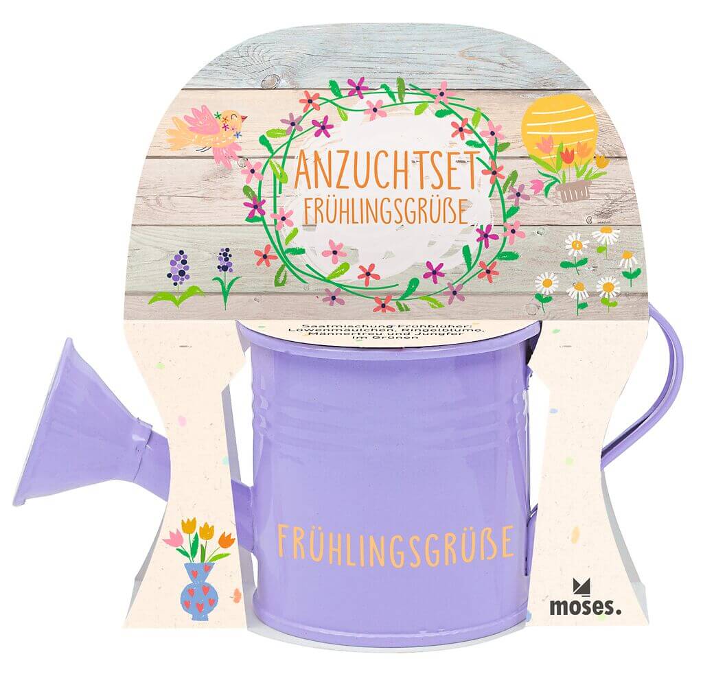 Anzuchtset Gießkanne Frühlingsgrüße mit Blumensamen