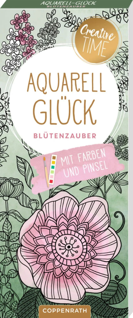 Creative Time Aquarell-Glück Blütenzauber Malblock Set