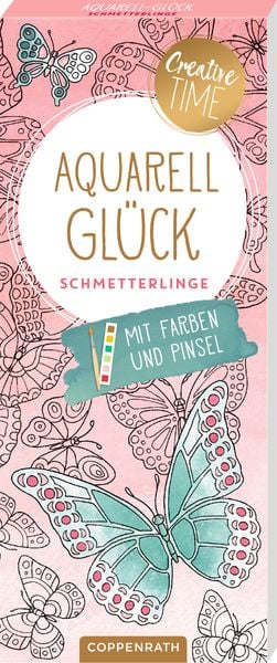 Creative Time Aquarell-Glück Schmetterlinge Malblock Set