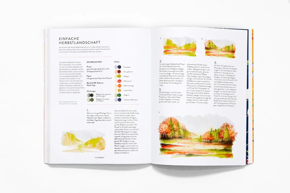 Aquarellmalerei Jahreszeiten – Naturmotive Schritt für Schritt malen