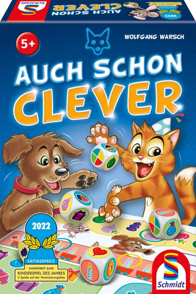 Auch schon clever Kinderspiel ab 5 Jahren – buntes Würfelspiel für Kinder