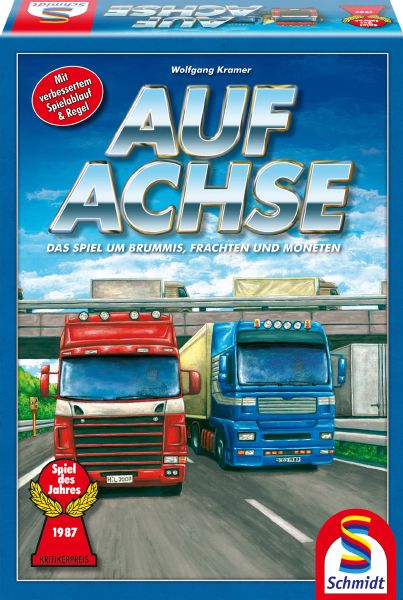 Auf Achse Familienspiel ab 8 Jahren mit Frachten, Trucks und Spielgeld