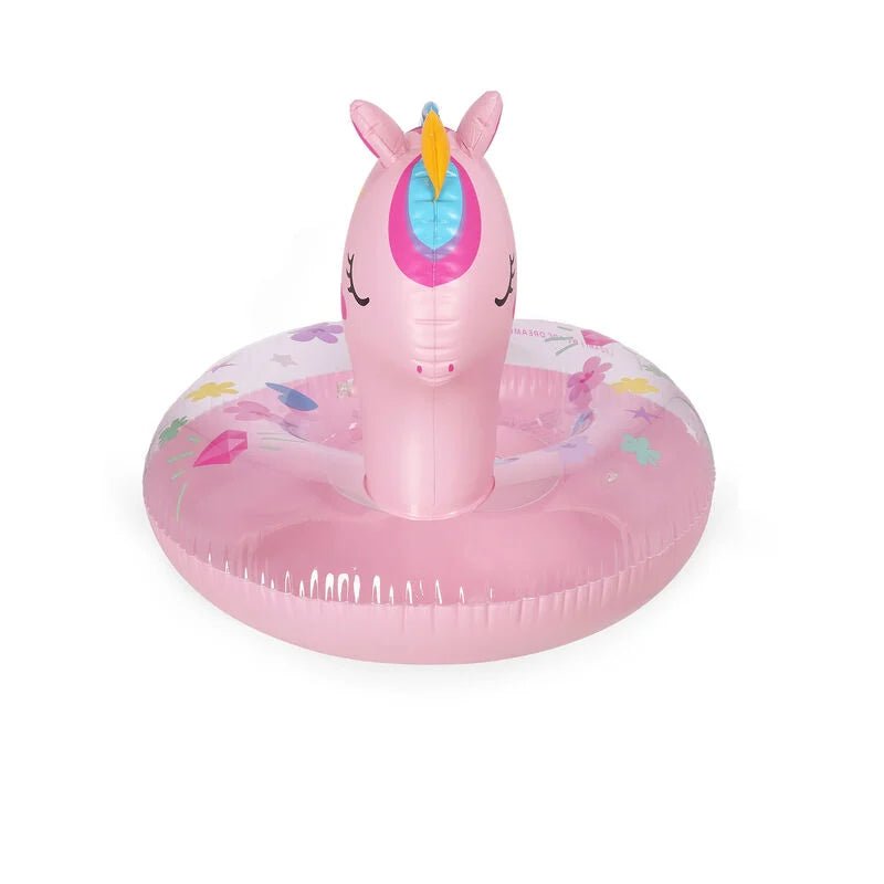 Aufblasbarer Poolring Einhorn Design aus PVC, bis 40 kg