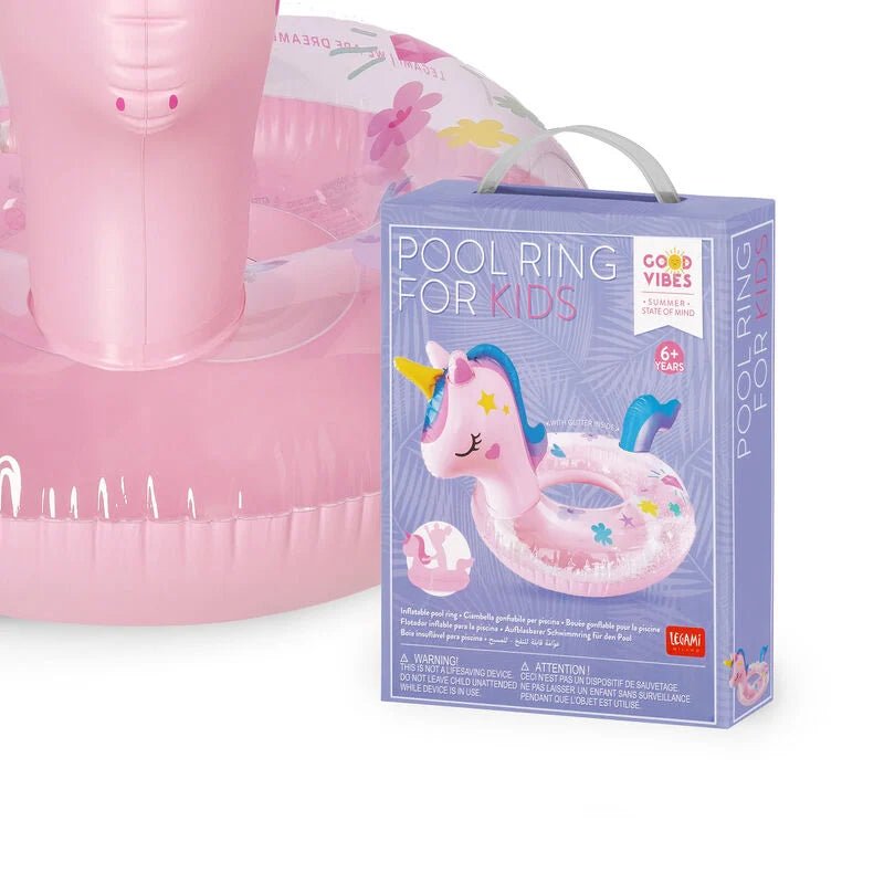 Poolring Einhorn aus robustem PVC – Legami Poolzubehör