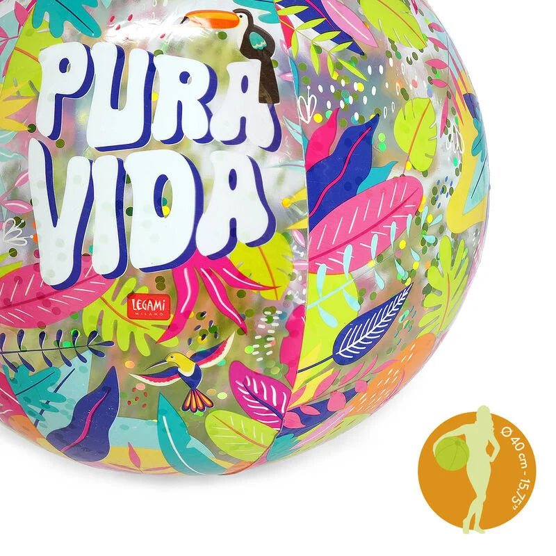 Glitter Beach Ball Legami aufblasbar 40 cm Sommer Spaß