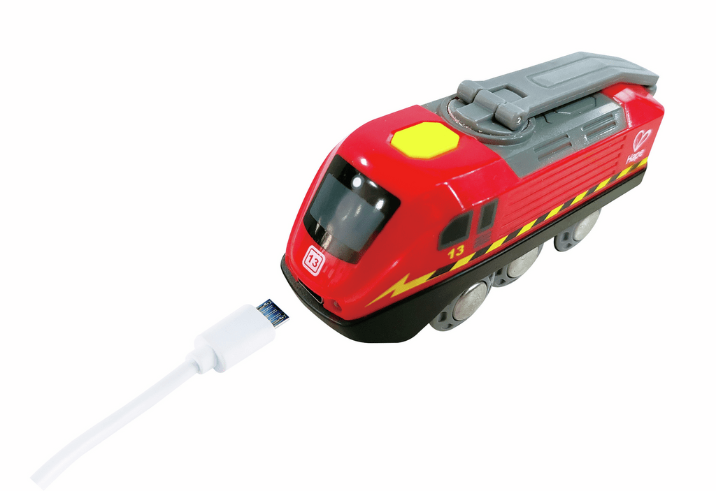 Nachhaltige Lokomotive ohne Batterien mit USB, für Kinder von Hape