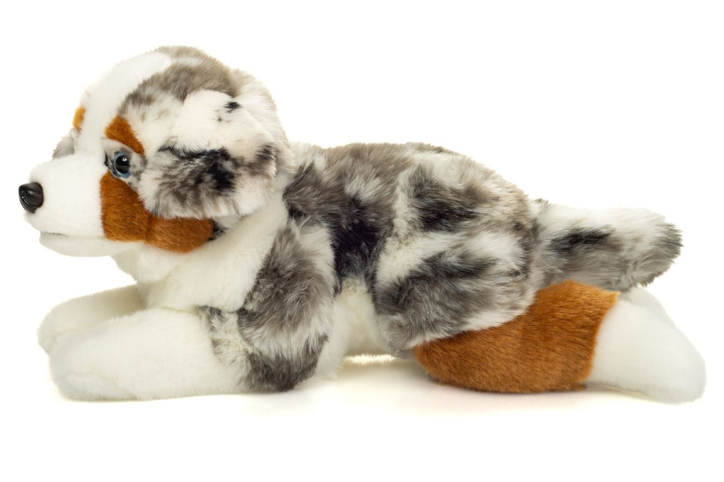 Kuschelhund Australian Shepherd 40 cm grau braun weiß Plüsch
